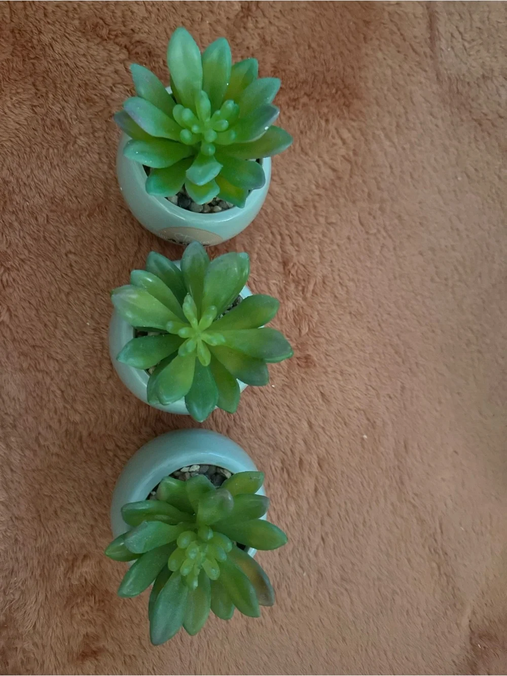 Faux Succulent in Mint Green Ceramic Planter